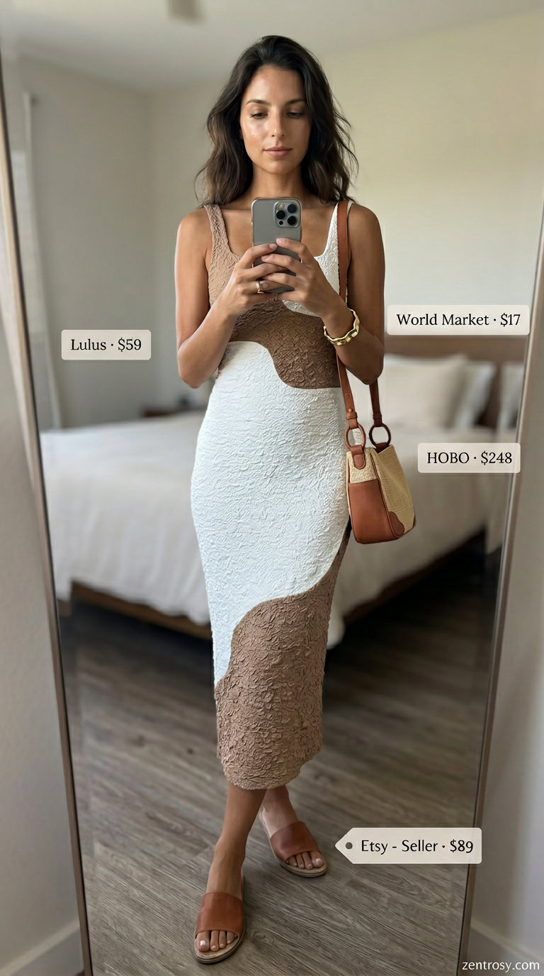 Boho Crochet Summer Outfits 2026: Chic Wide-Leg Pants Boho crochet summer outfits for women 2026: Ivory crochet wide-leg pants with leather slides and straw bag.