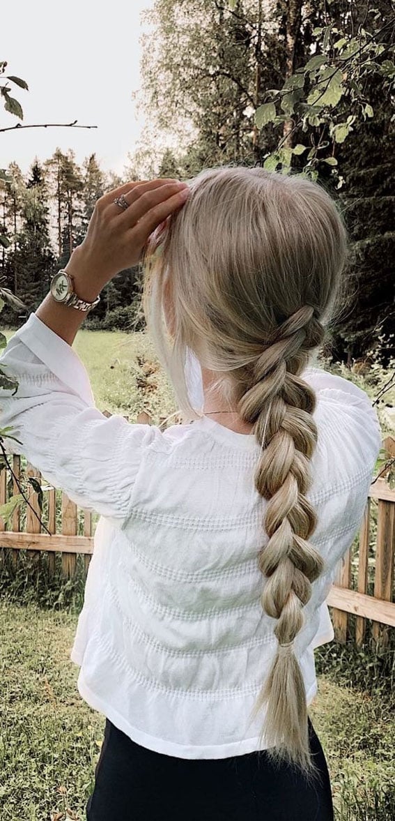 Thick Blonde Dutch Braid Side Part Thick Blonde Dutch Braid Side Part — Braids Easy Ideas