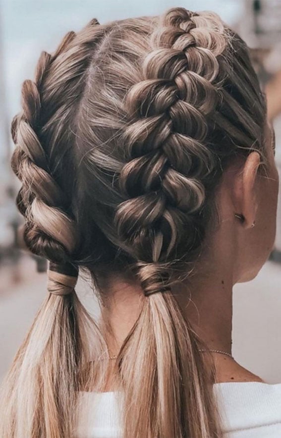 Double Dutch Braids With Loose Wavy Ends Double Dutch Braids With Loose Wavy Ends — Braids Easy Ideas