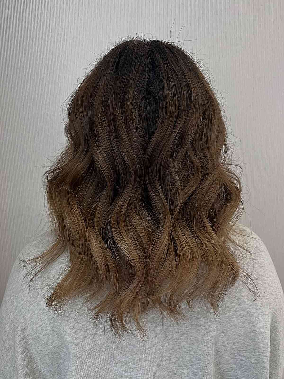 Dark Brown To Caramel Ombre Lob Dark Brown To Caramel Ombre Lob — Brunette Hair Inspiration