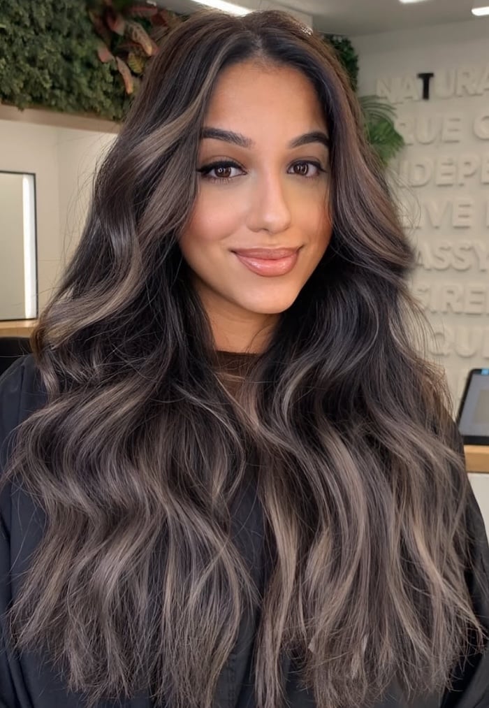Dark Ash Brown With Ash Blonde Highlights Dark Ash Brown With Ash Blonde Highlights — Brunette Hair Inspiration