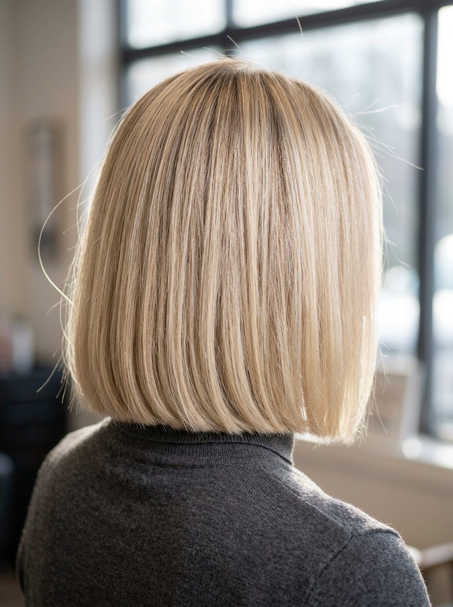 lob with creamy buttercream blonde and subtle root smudge for summer 2026