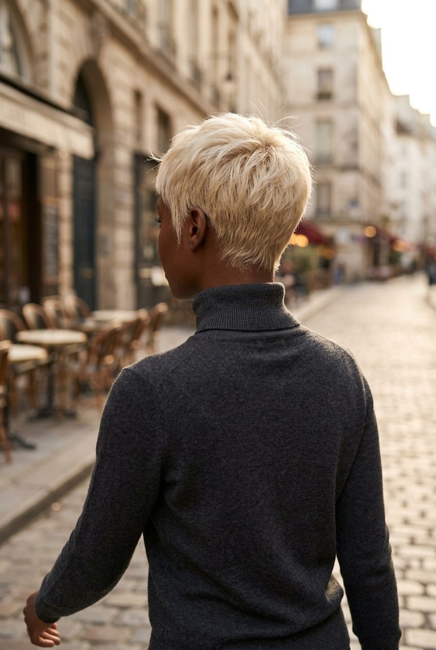 Buttercream Cloud Pixie Haircut 2026 very short pixie haircut with buttercream blonde, pale gold babylights, soft vanilla root — soft, effortless, chic