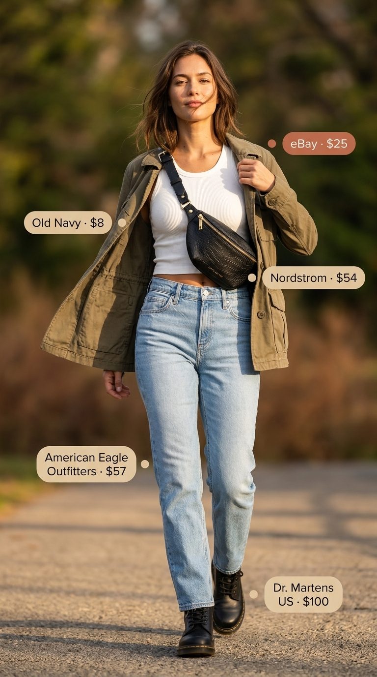 Casual date outfits summer for women 2026: Linen shorts with white tank and oversized blue shirt.