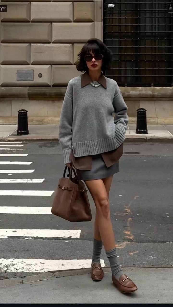 Oversized Knit Sweater with Mini Skirt Oversized Knit Sweater with Mini Skirt — Chic Style Inspo