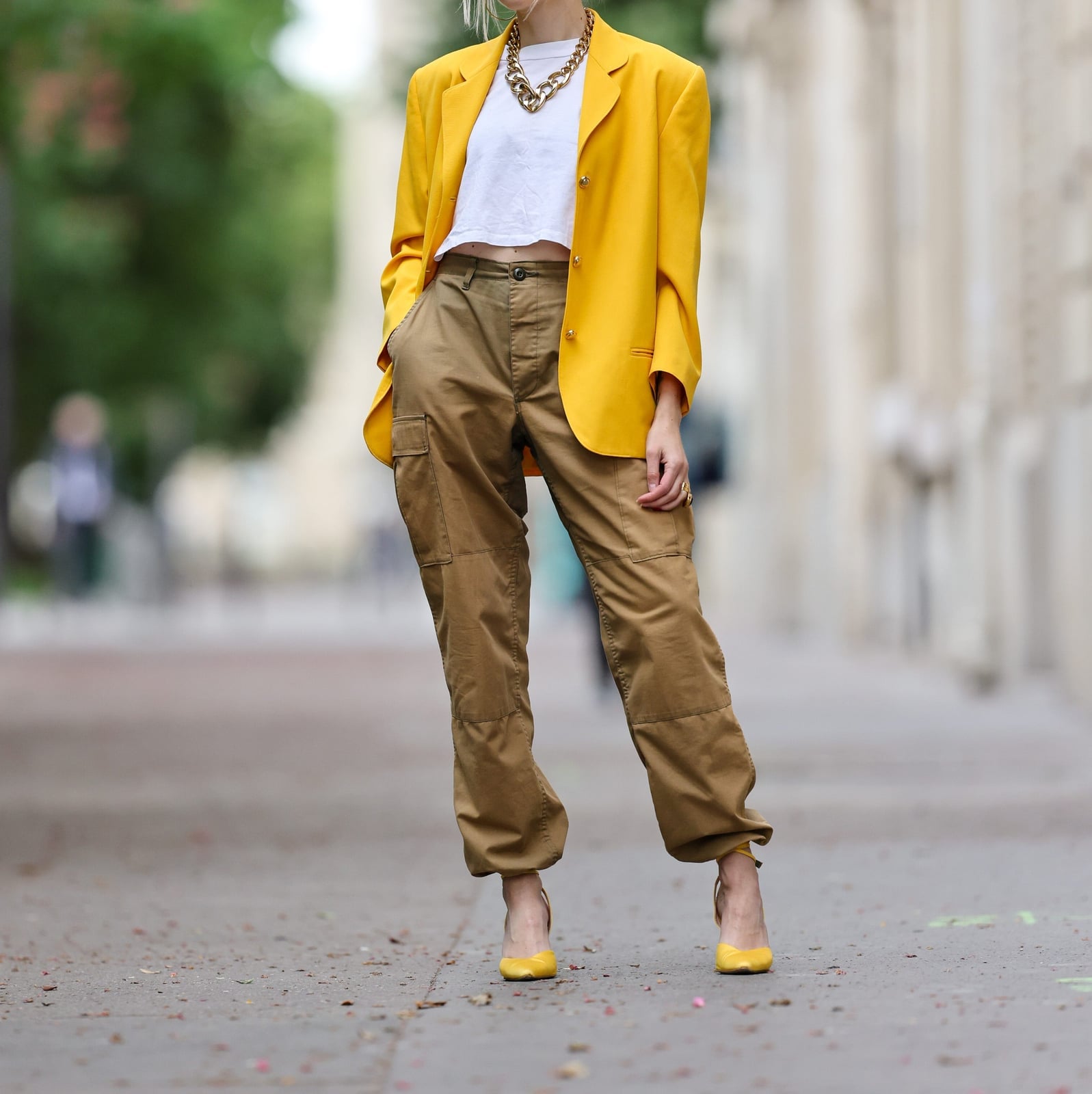 Bright Blazer With Cargo Pants Bright Blazer With Cargo Pants — Classy 2000s Outfits