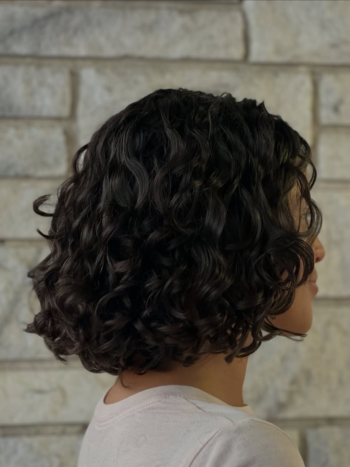 Angled Bob With Spiral Curls Angled Bob With Spiral Curls — Classy 3b Hair