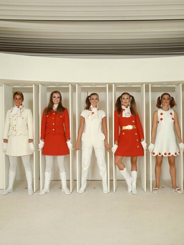 Tailored Red Suits and Mini Dresses Tailored Red Suits and Mini Dresses — Classy 60s Outfits