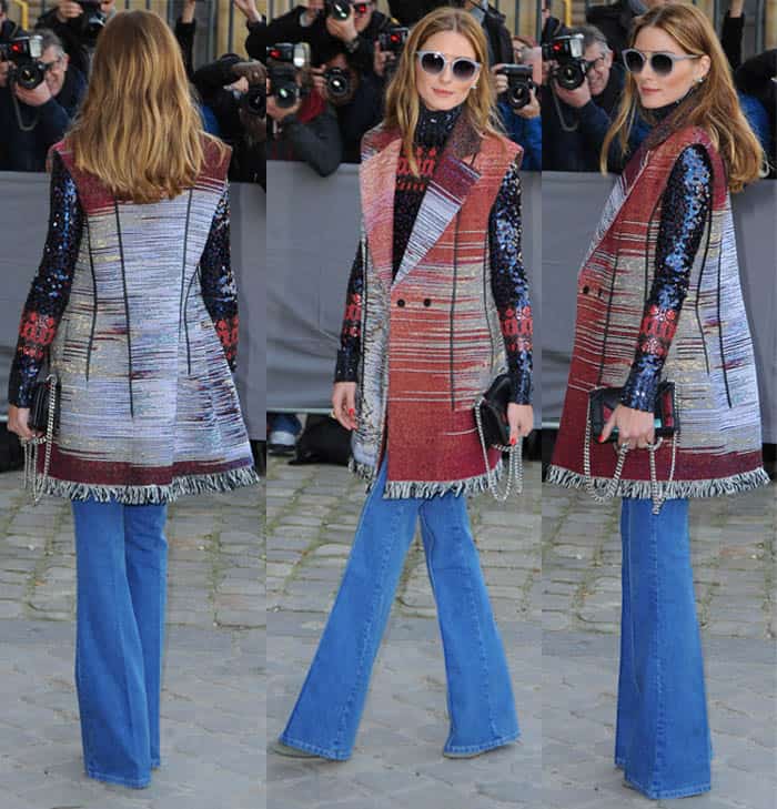 Fringed Vest Over Sequined Top with Wide-Leg Trousers Fringed Vest Over Sequined Top with Wide-Leg Trousers — Classy 70s Outfits