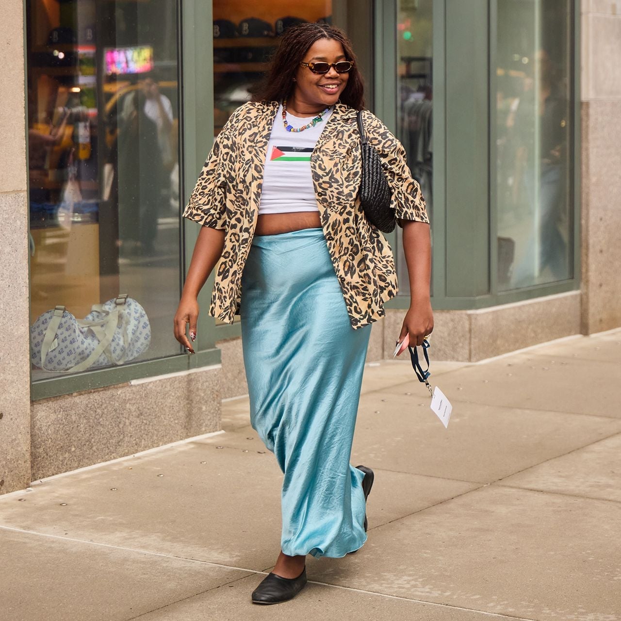 A Satin Skirt with a Leopard Print Jacket A Satin Skirt with a Leopard Print Jacket — Classy 90s Outfits Black Women