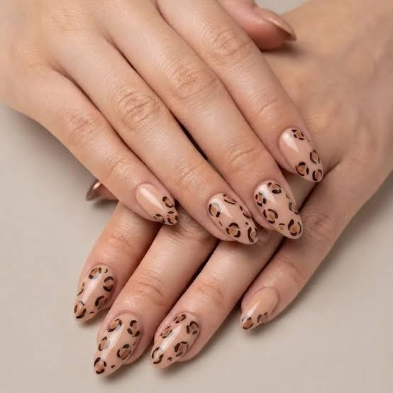Classic Leopard Print Long Almond Nails, длинные — Classy Animal Print Nails
