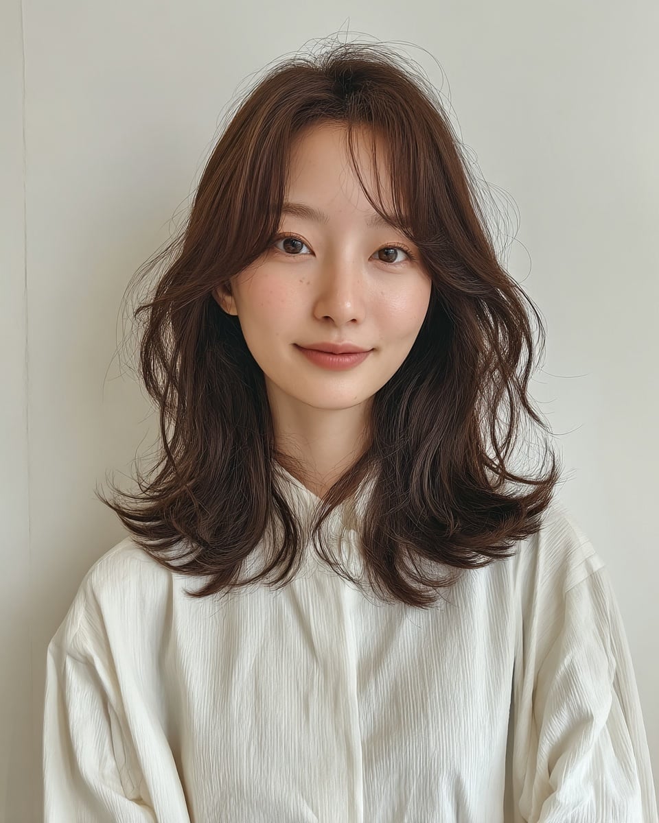 Collarbone Waves With Subtle Highlights — Classy Asian Hairstyles