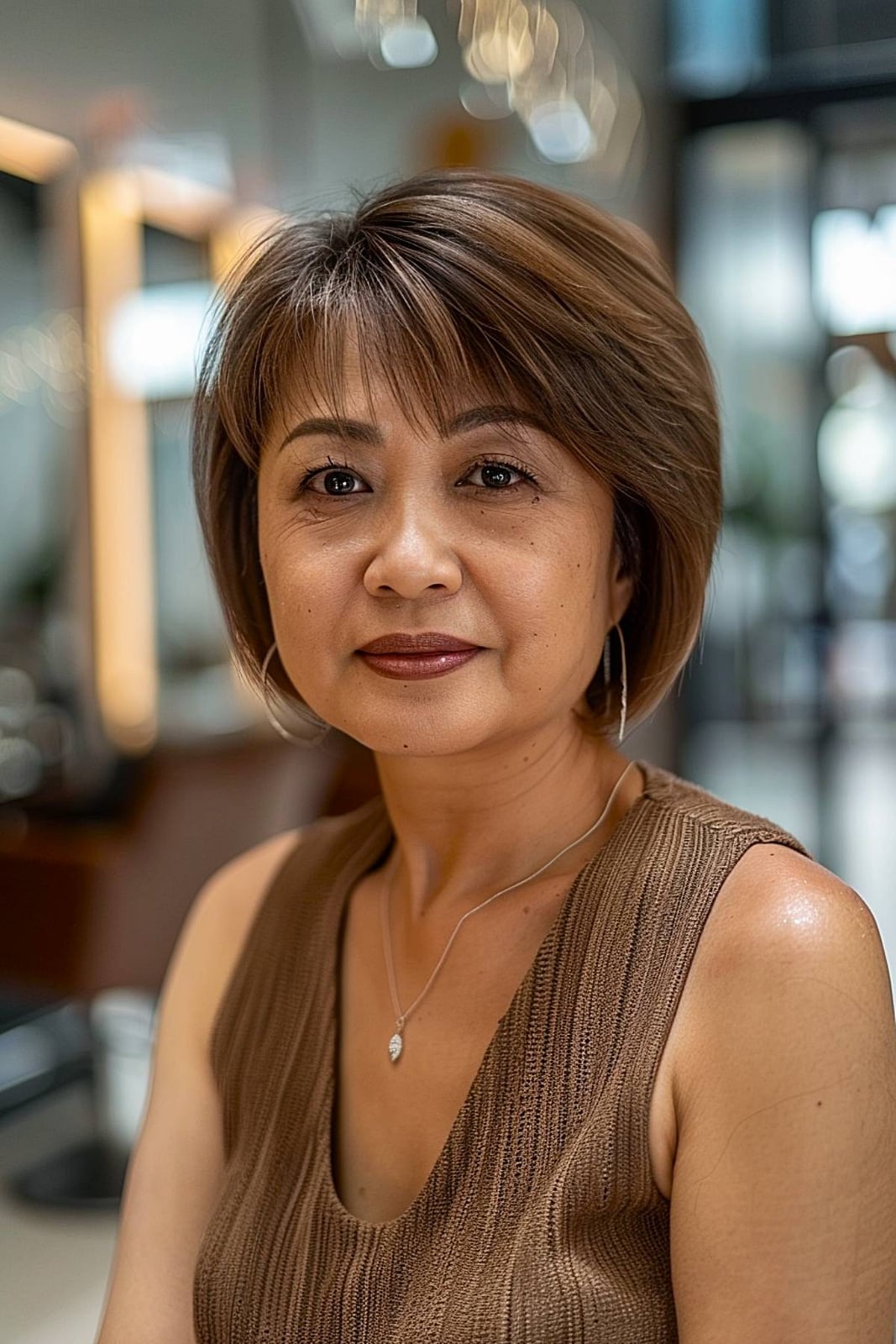 Chin Length Layered Bob With Full Fringe — Classy Asian Hairstyles