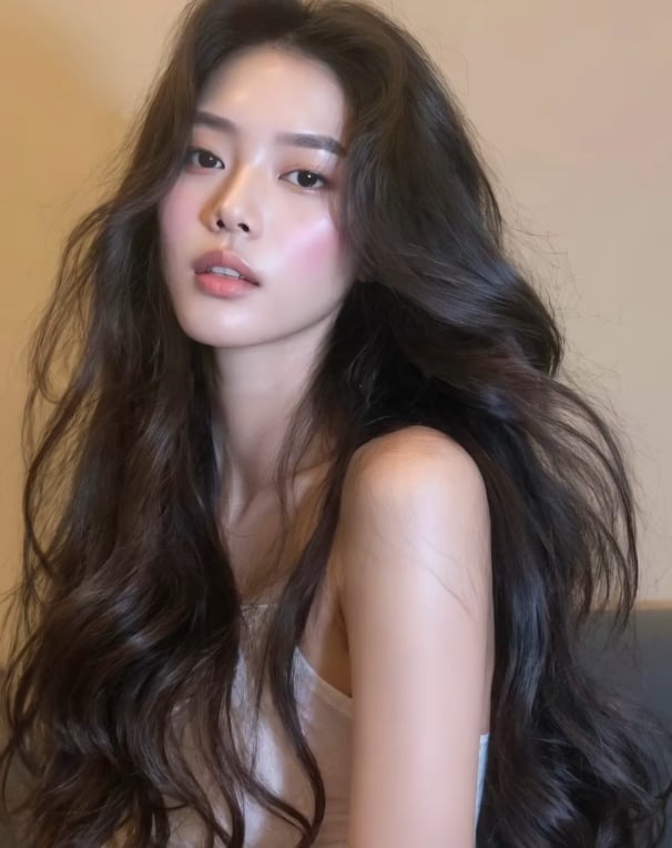 Mid-Back Length Loose Waves — Classy Asian Hairstyles