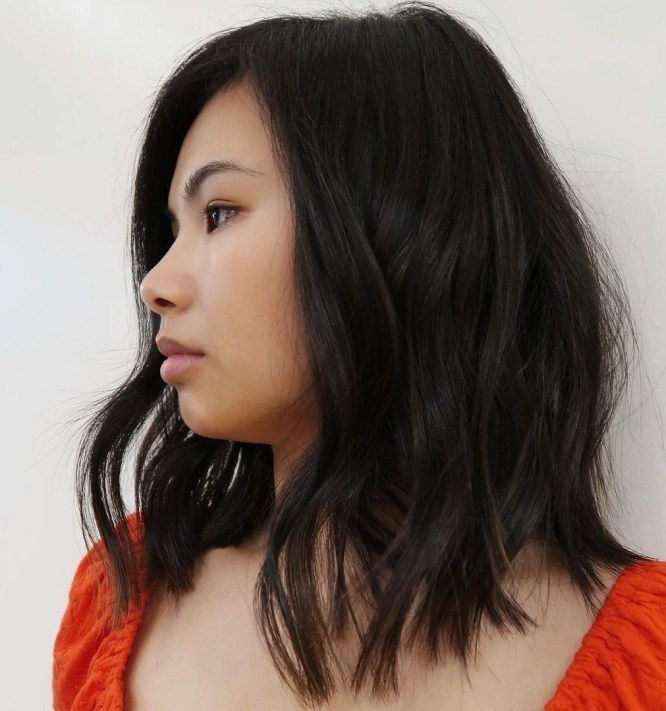 Collarbone Bob With Tousled Waves — Classy Asian Hairstyles