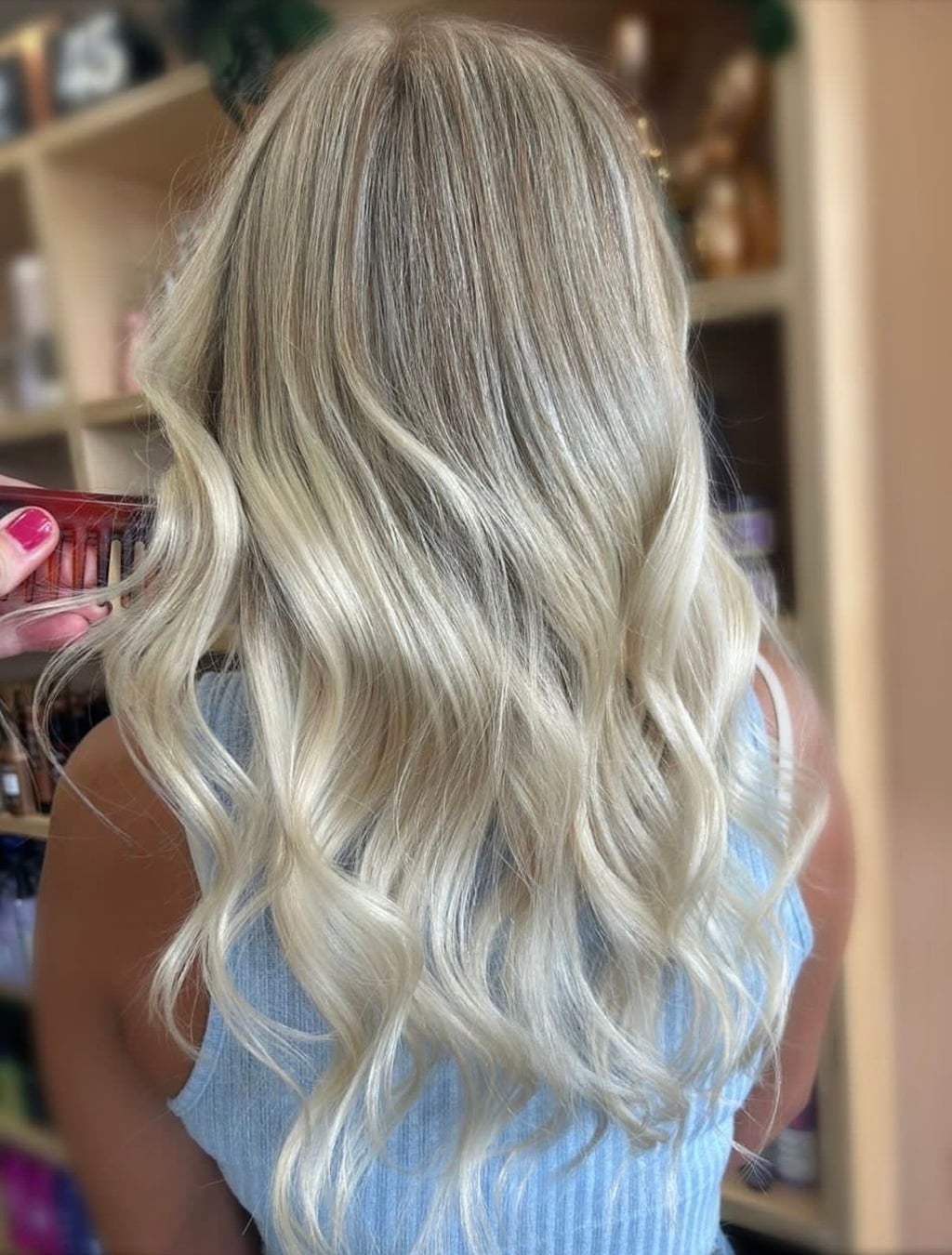 Ash Blonde Hair with Bright Blonde Highlights and Tank Top Ash Blonde Hair with Bright Blonde Highlights and Tank Top — Classy Babylights