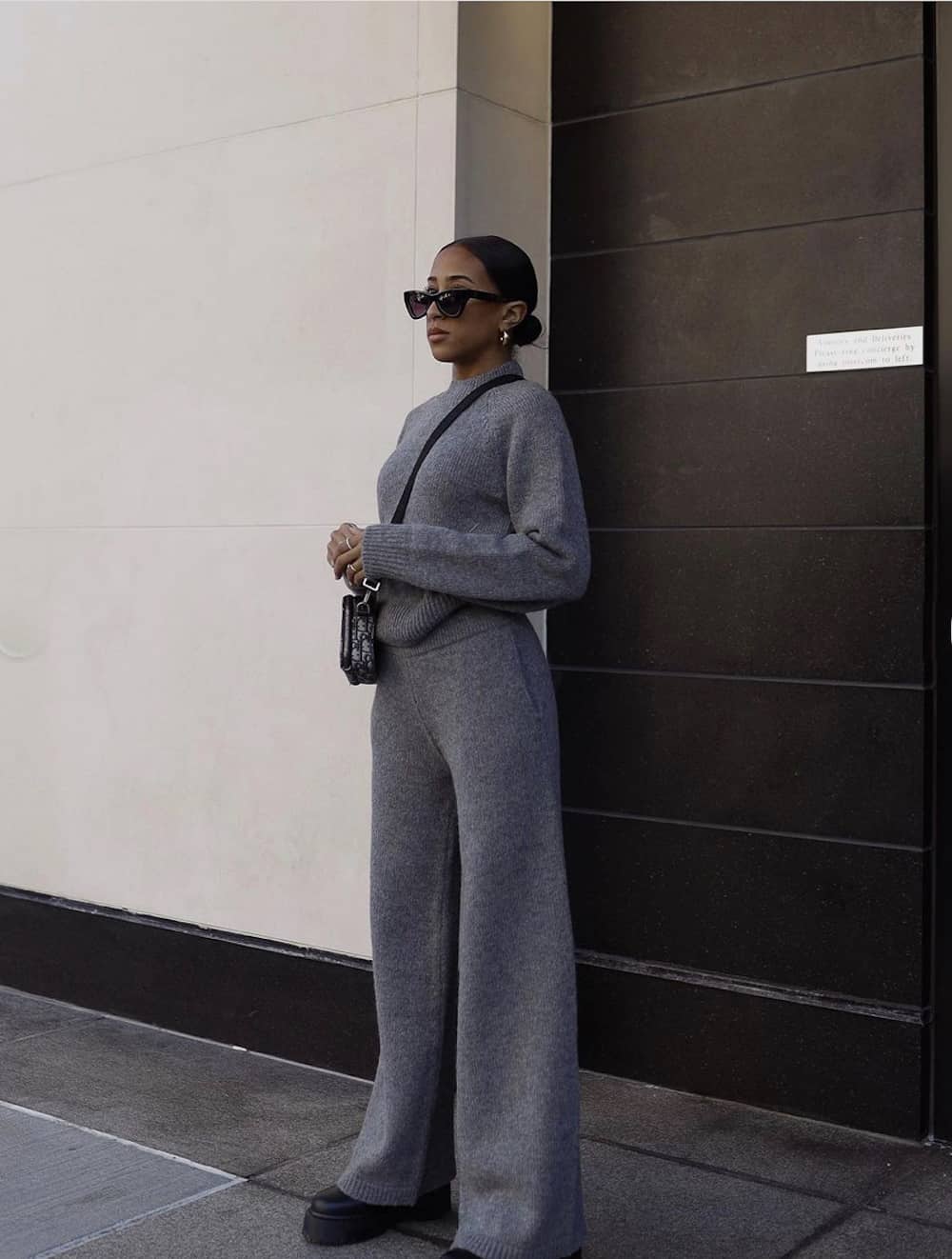 Monochromatic Grey Knit Set with Chunky Boots Monochromatic Grey Knit Set with Chunky Boots — Classy Baddie Outfits