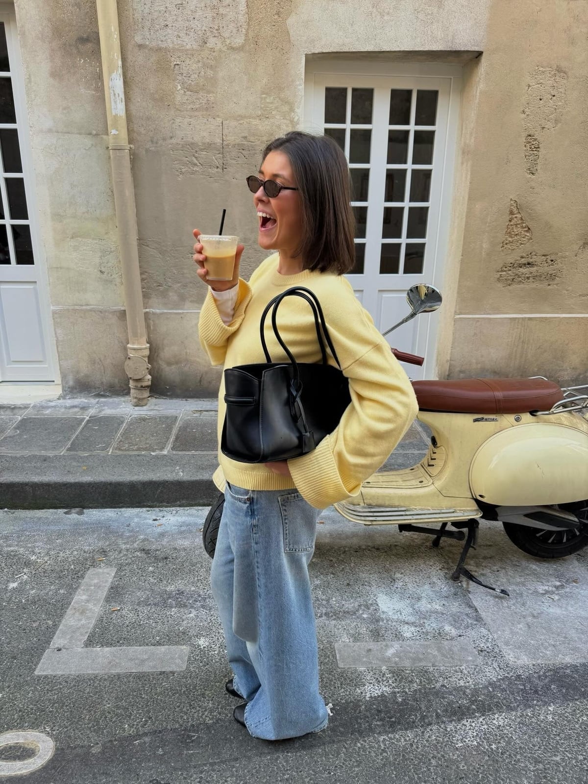 Pastel Yellow Sweater with Baggy Jeans — Classy Baggy Outfits