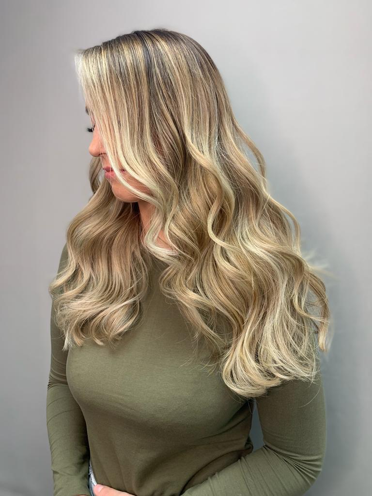 Collarbone Blonde Balayage With Side Part — Classy Balayage Hair
