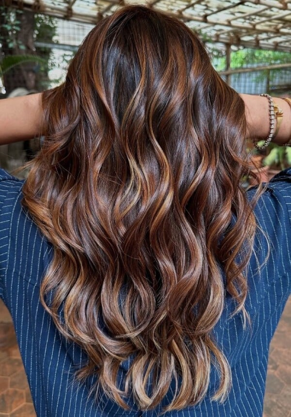 Brunette With Caramel Balayage Highlights — Classy Balayage Hair