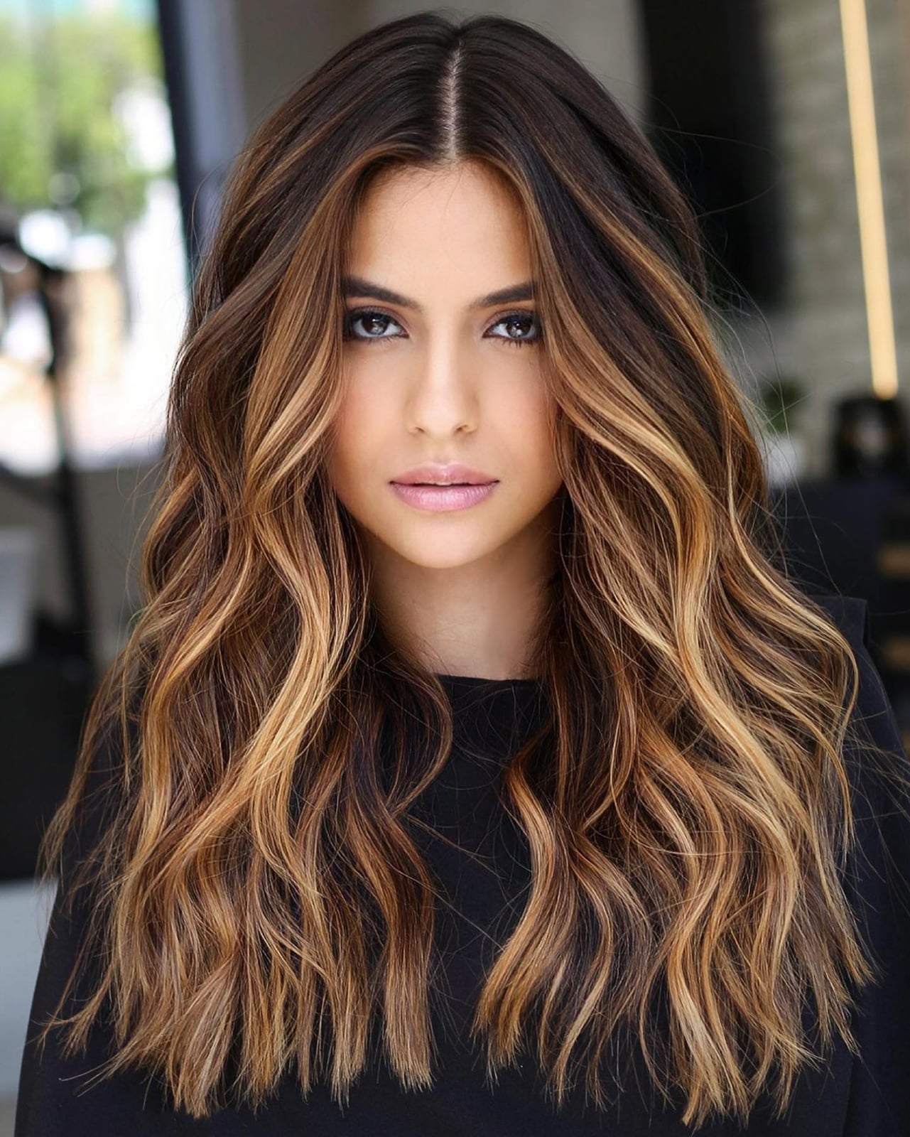 Dark Brown Balayage With Caramel And Blonde Highlights — Classy Balayage Hair