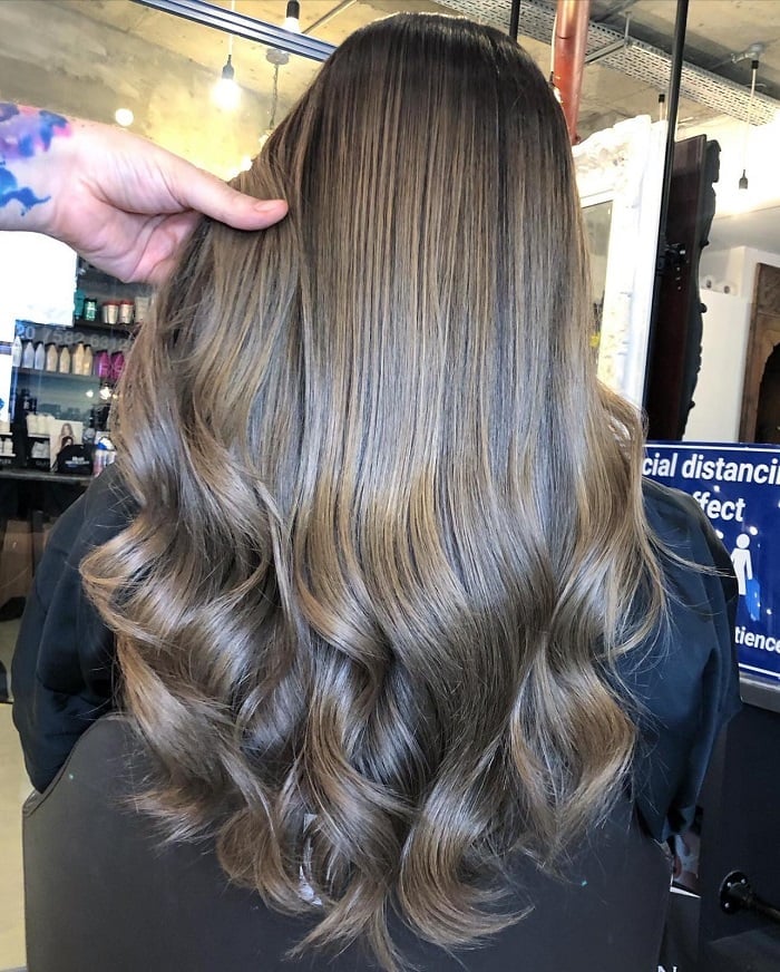Mid-Back Brunette With Subtle Caramel Balayage — Classy Balayage Hair