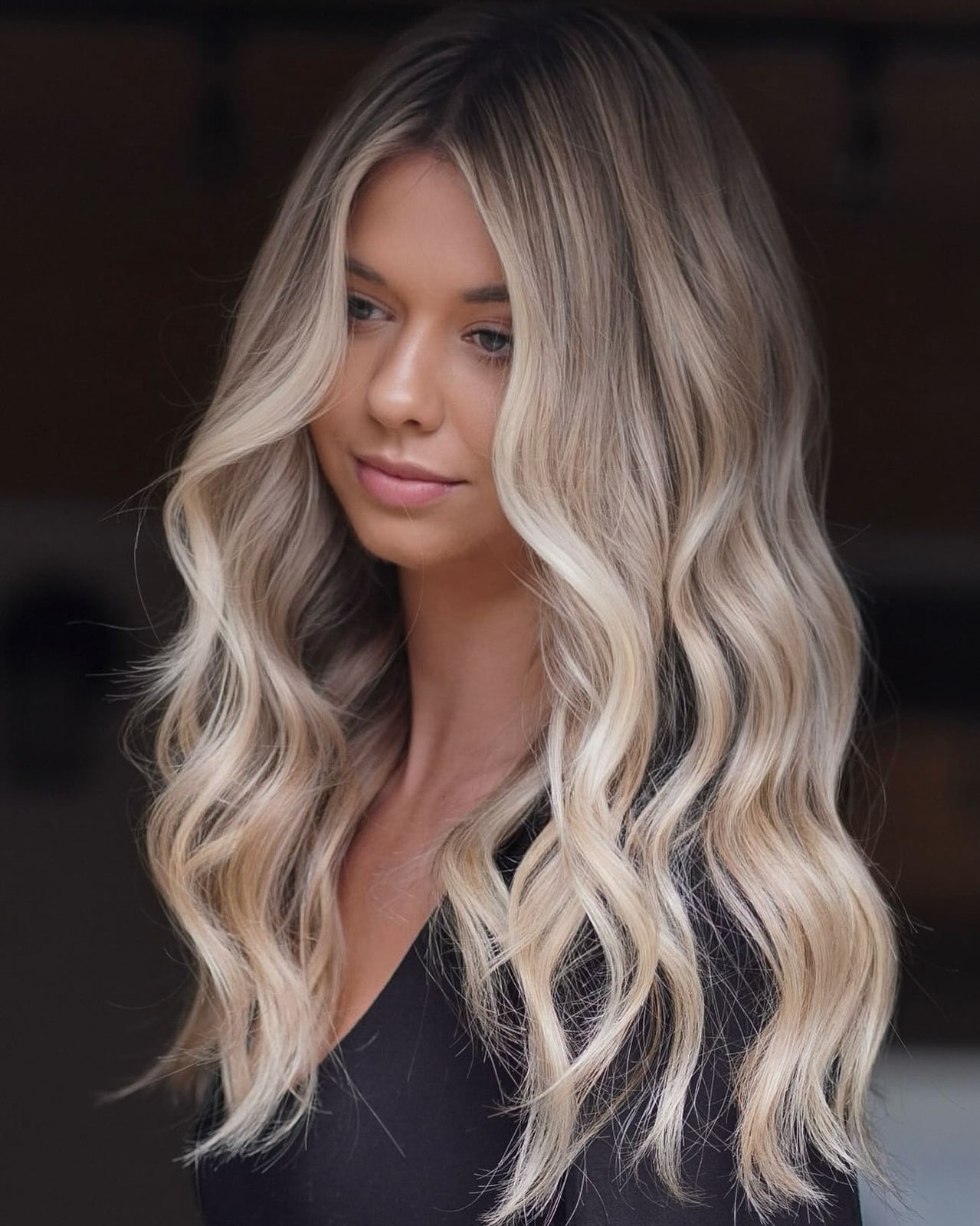 Collarbone Ash Blonde Balayage With Long Layers — Classy Balayage Hair Blonde