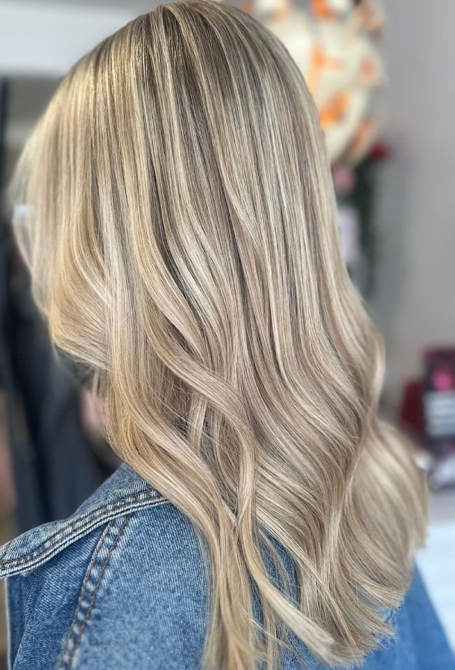 Shoulder Champagne Blonde Balayage — Classy Balayage Hair Blonde