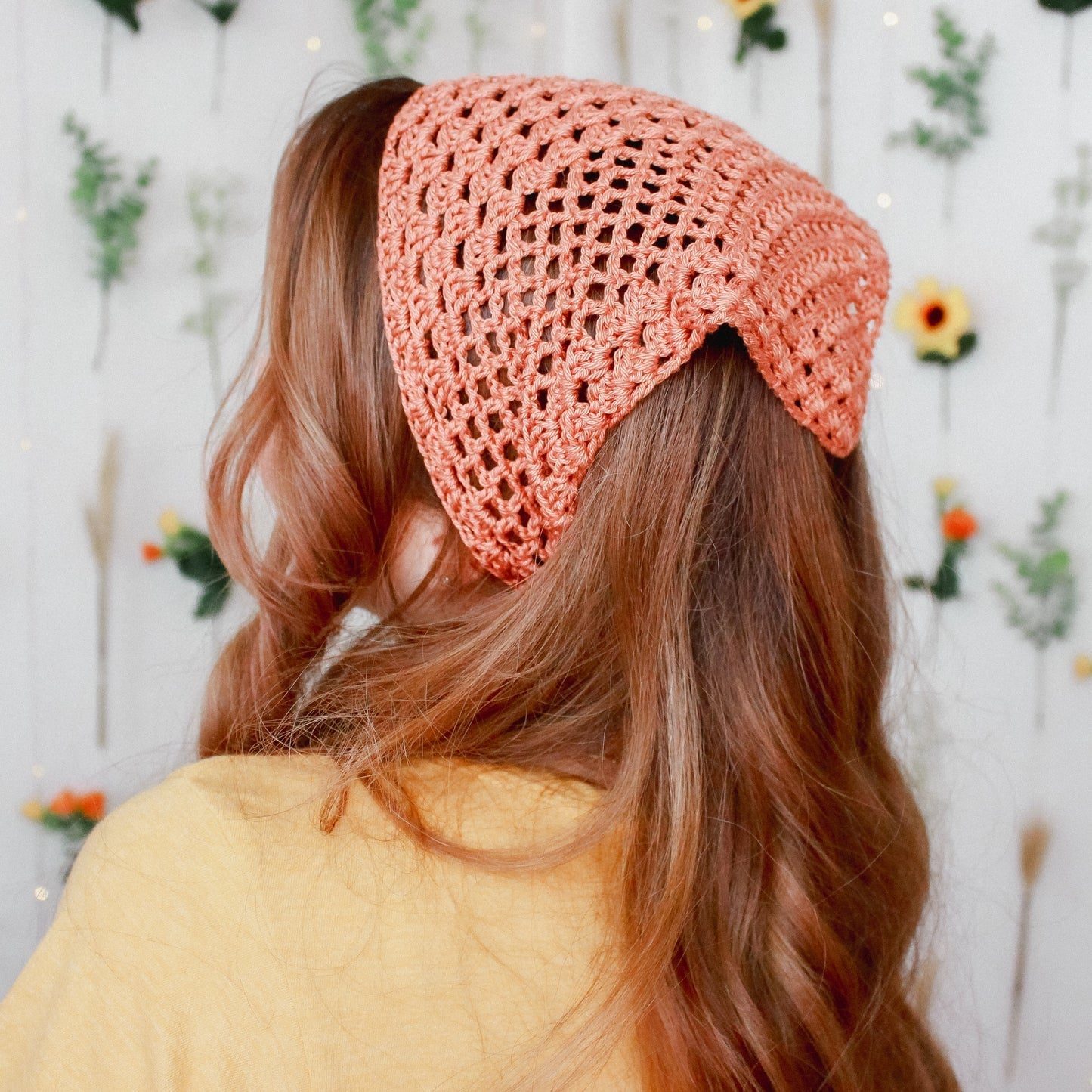 Collarbone Wavy Blonde With Crocheted Bandana — Classy Bandana Hair