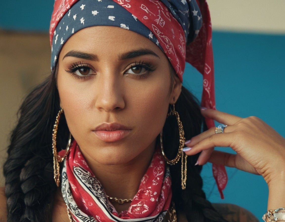 Mid-Back Braids With Red White Blue Bandana — Classy Bandana Hair