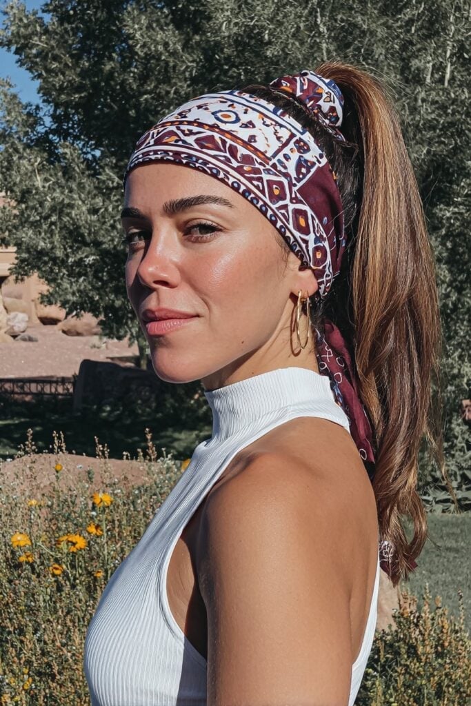 Shoulder Length Wavy Ponytail With Bandana — Classy Bandana Hair