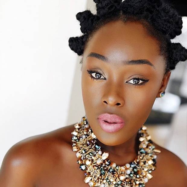 Bantu Knots Shoulder Length Coily Hair — Classy Bantu Knots Hairstyles