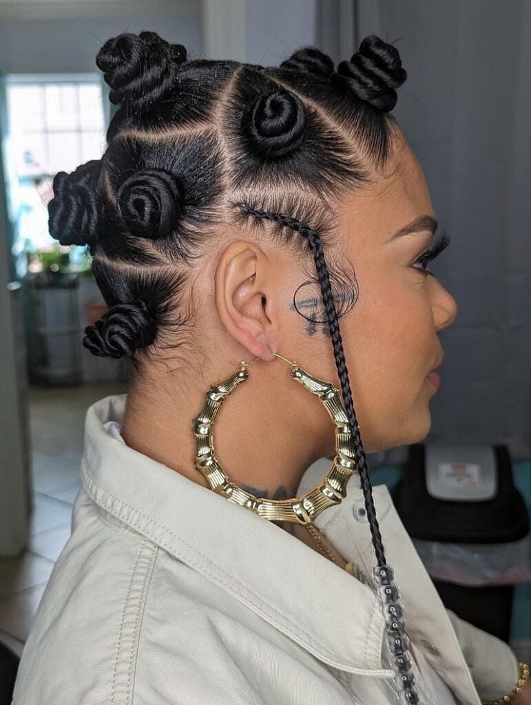 Bantu Knots Precise Geometric Parting — Classy Bantu Knots Hairstyles