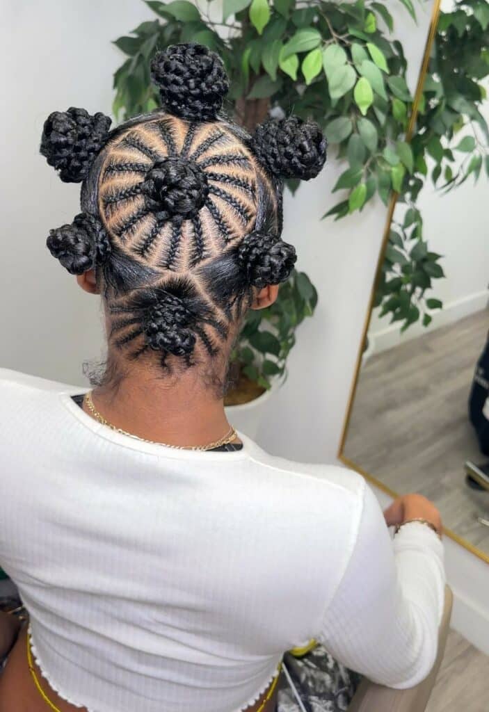 Bantu Knots Geometric Braided Pattern — Classy Bantu Knots Hairstyles