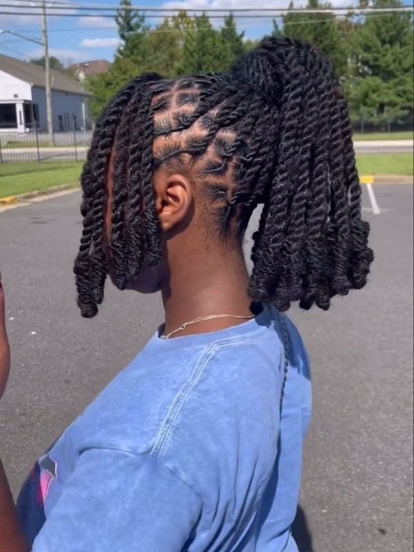 Shoulder Length Black Locs Ponytail, Coily Shoulder Length Black Locs Ponytail, Coily — Classy Barrel Locs