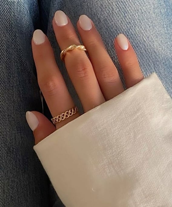 Minimalist Milky White Soft Square Nails — Classy Basic Nails