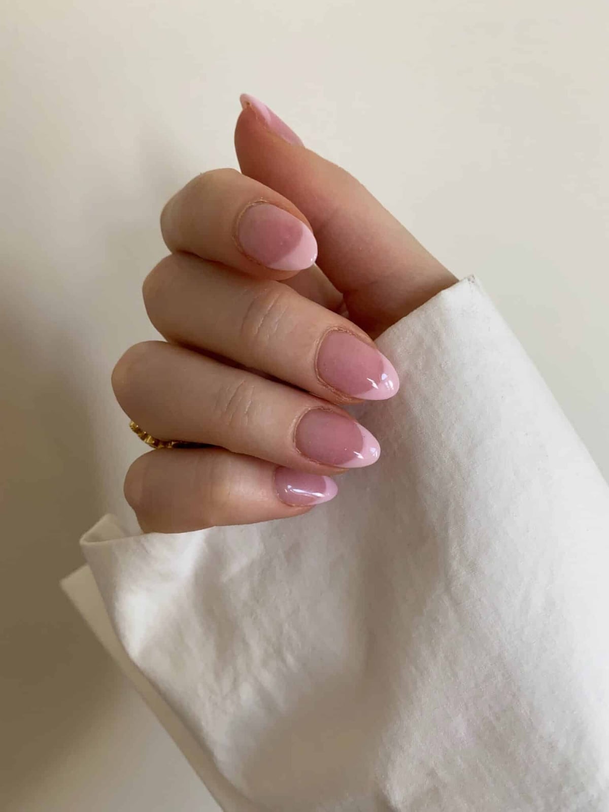 Soft Pink French Tip Short Almond Nails — Classy Basic Nails