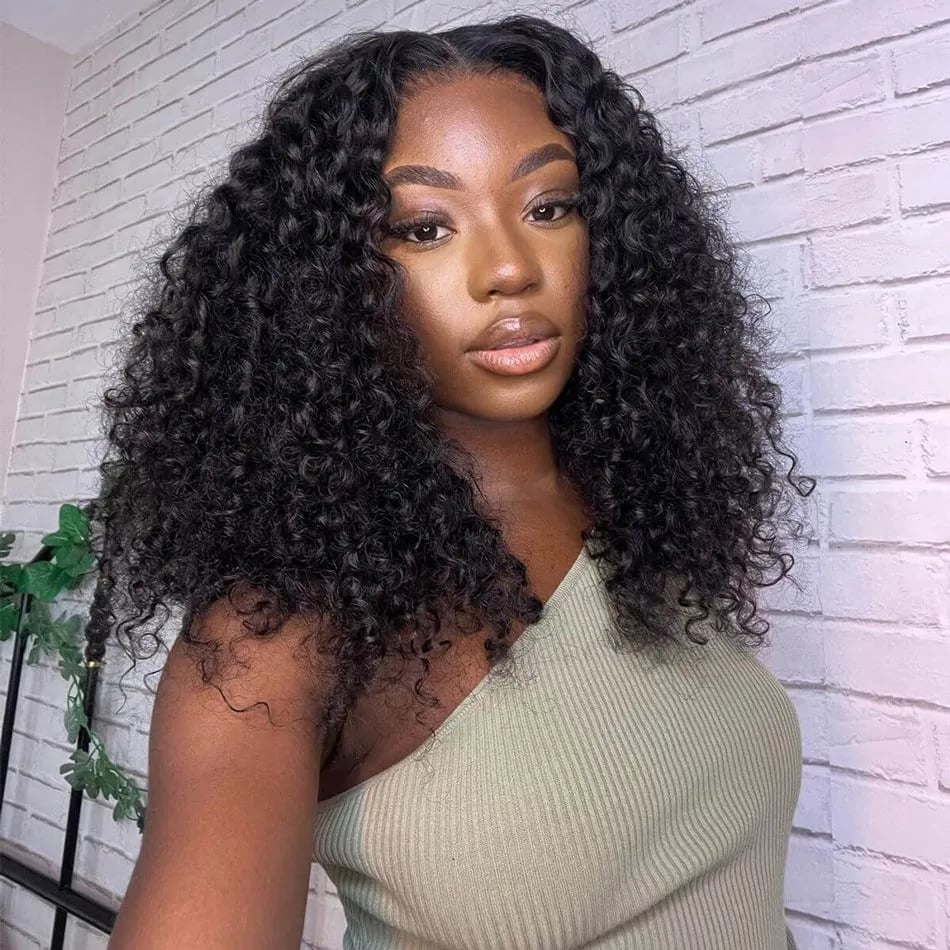 Angled Bob With Side-Swept Bangs — Classy Black Curly Hair