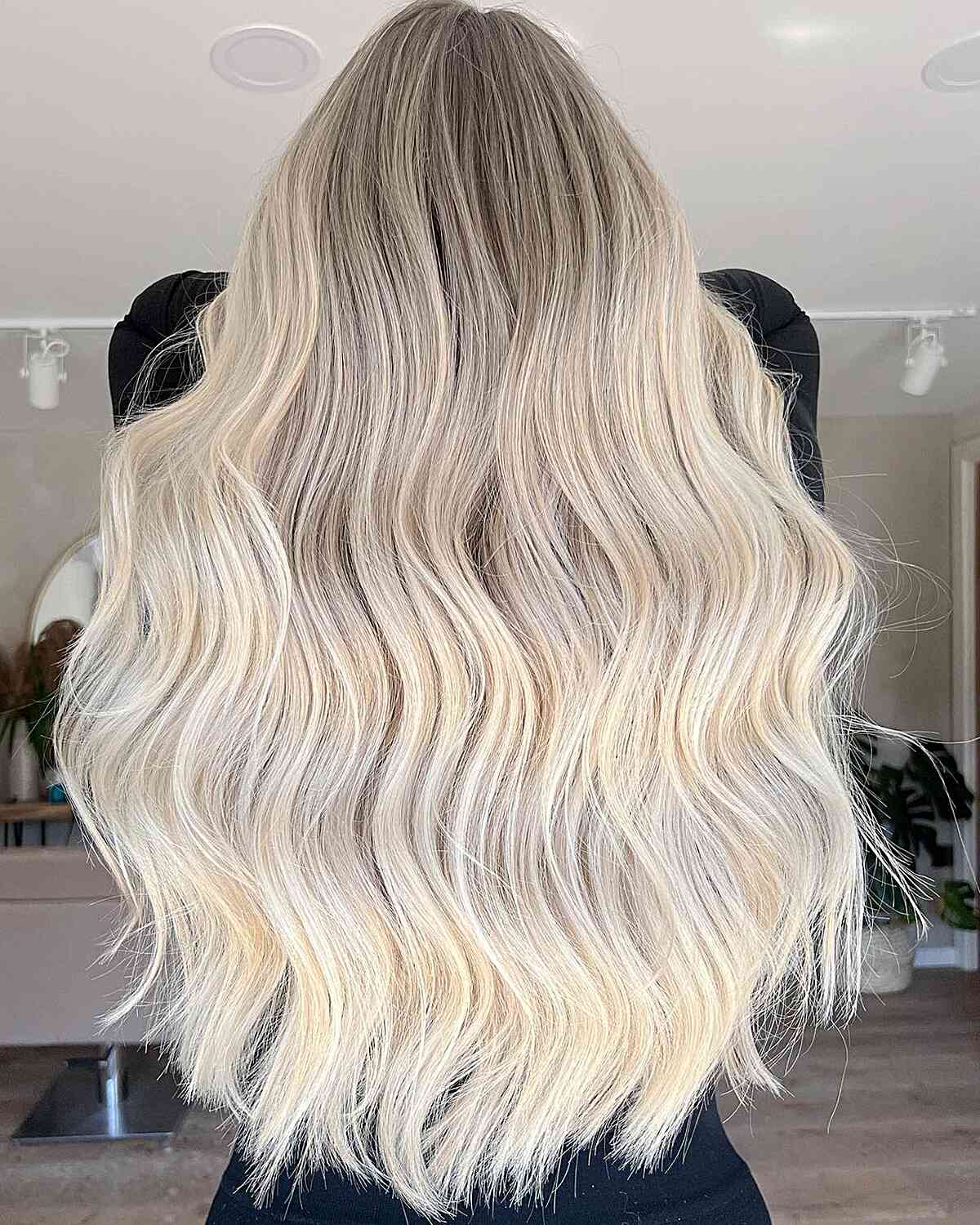 Long White Blonde With Finely Woven Highlights Long White Blonde With Finely Woven Highlights — Classy Blonde Highlights