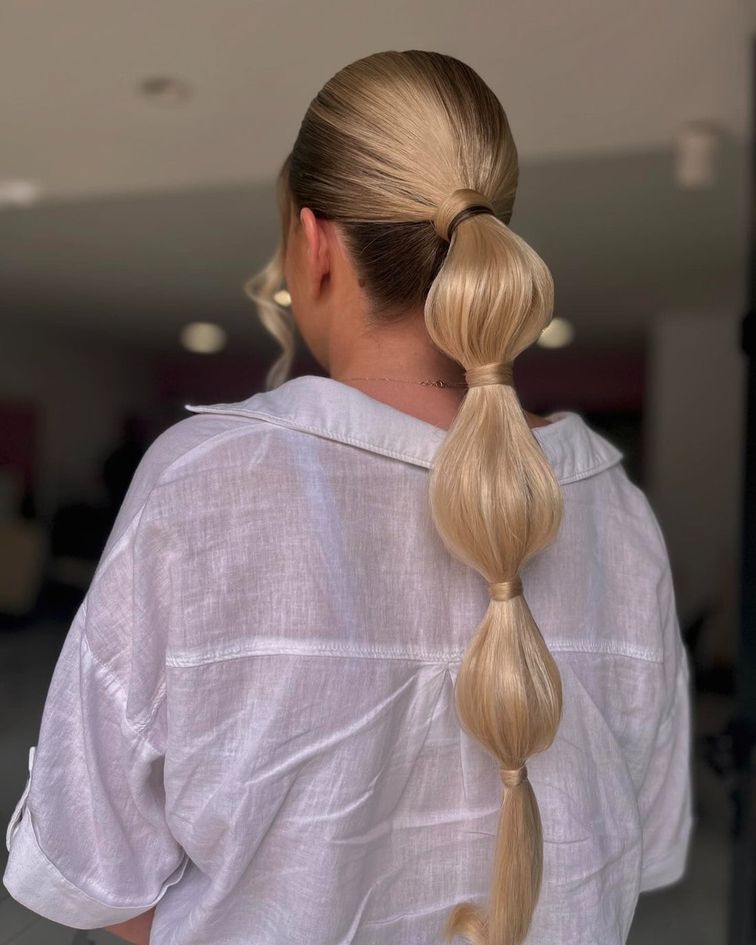 Ash Blonde Bubble Ponytail Ash Blonde Bubble Ponytail — Classy Blonde Ponytail