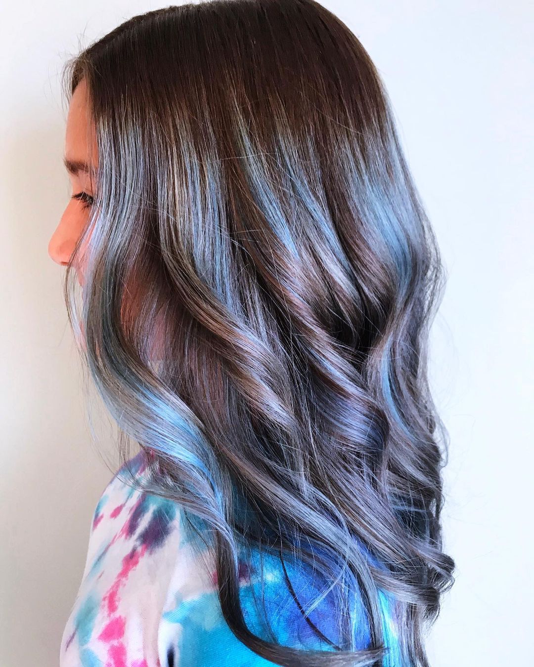 Shoulder Length With Light Blue Highlights Shoulder Length With Light Blue Highlights — Classy Blue Highlights