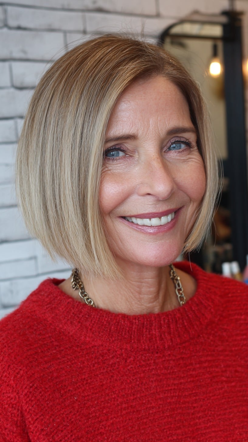 Chin Length Bob With Blonde Highlights — Classy Bob Haircuts for Fine Hair