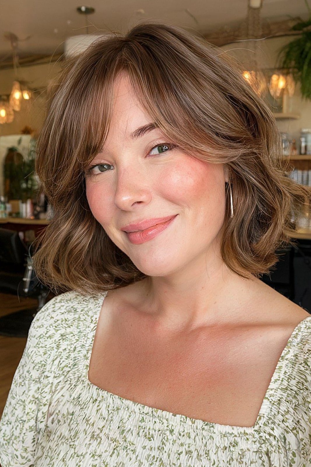 Chin Length Layered Bob With Side Swept Bangs — Classy Bob Haircuts with Bangs