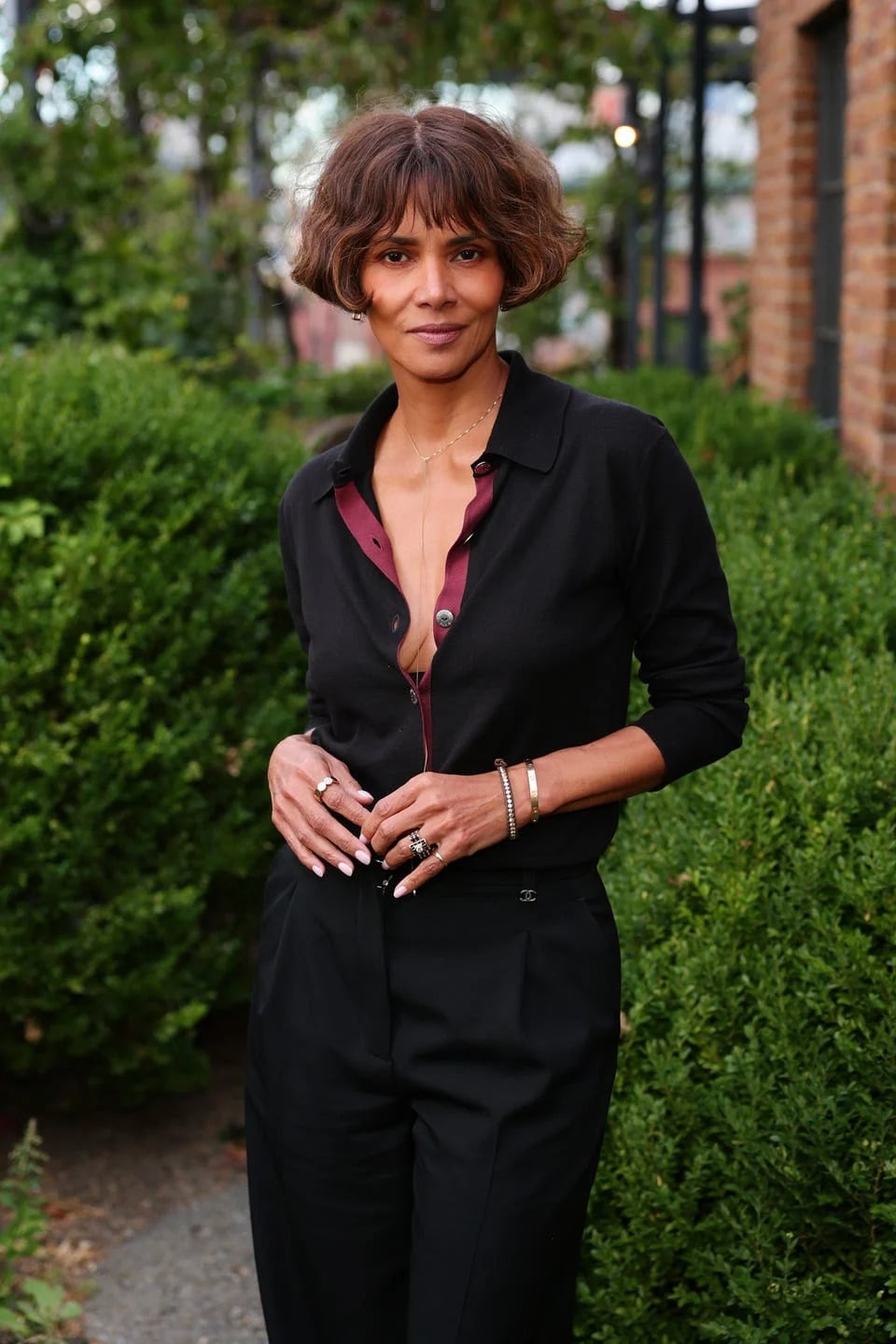 Short Wavy Dark Brown Bob With Textured Bangs — Classy Bob with Curtain Bangs