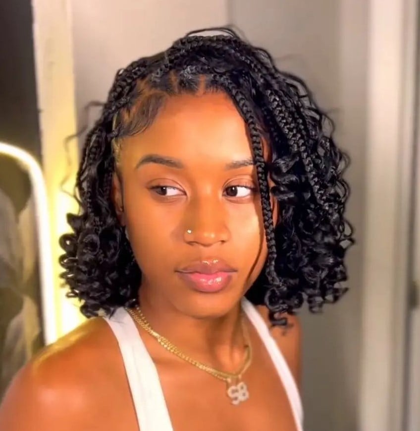 Braided Bob With Loose Curly Ends — Classy Braided Styles