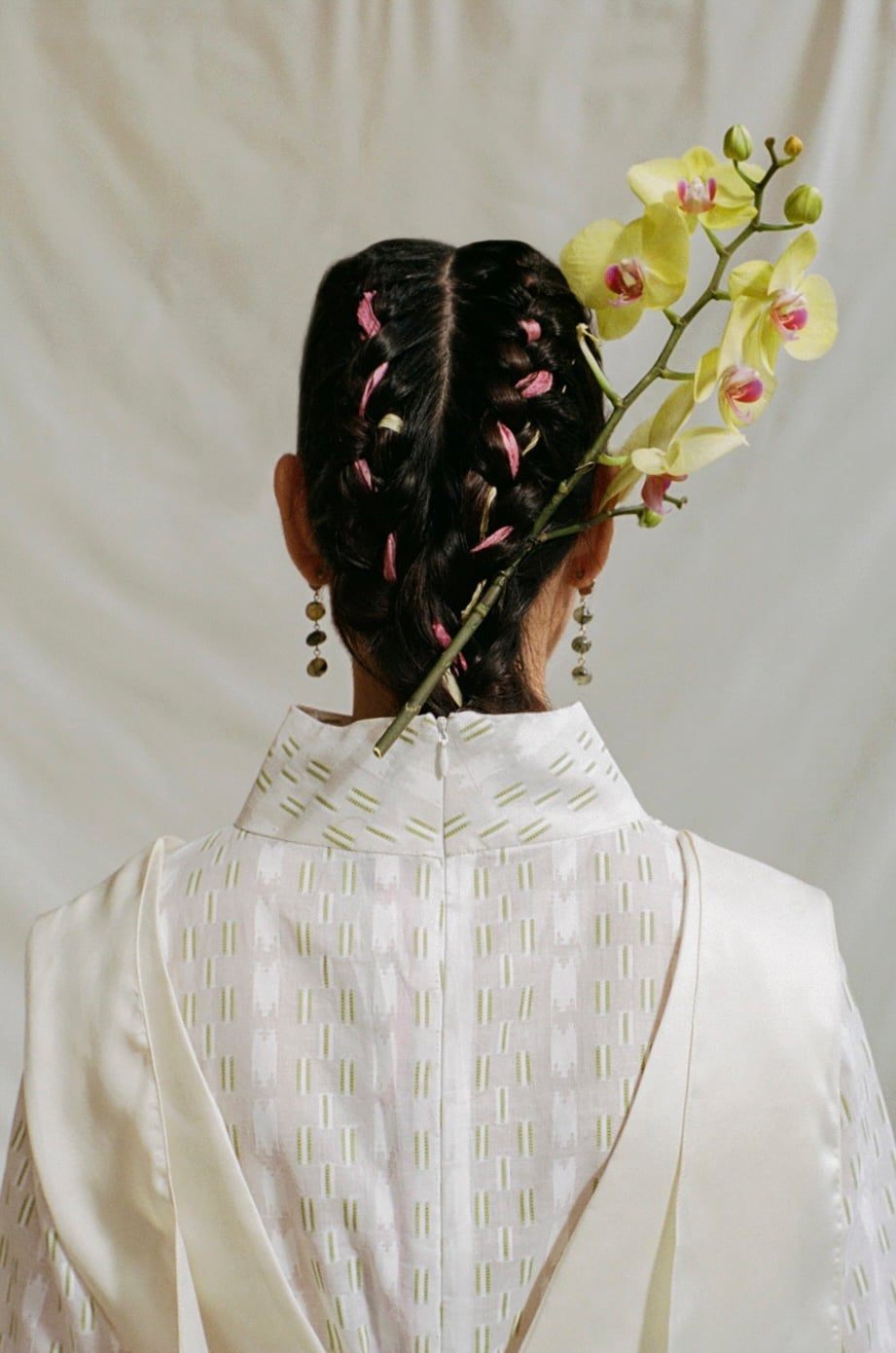 Dark Brown Double Braids With Orchid Accent Dark Brown Double Braids With Orchid Accent — Classy Braiding Hair