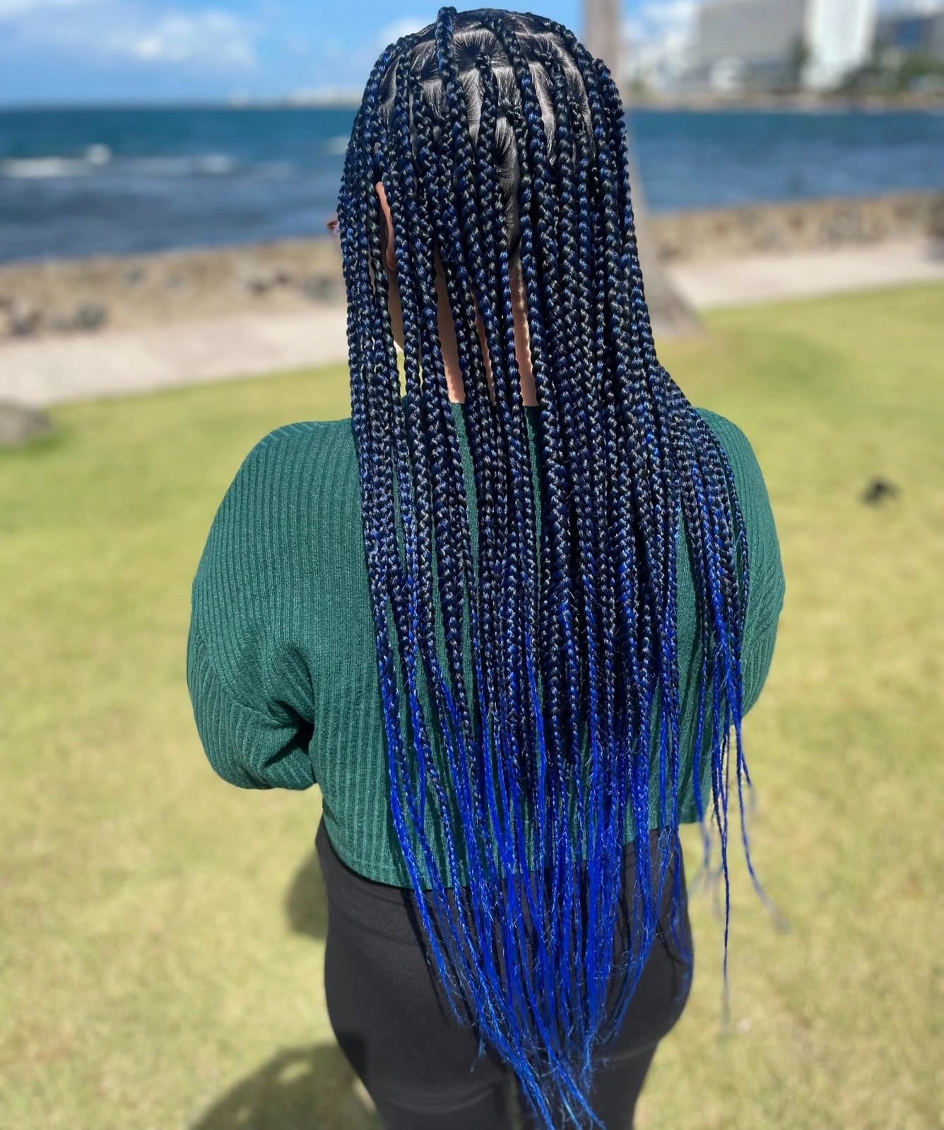 Blue Ombre Box Braids Blue Ombre Box Braids — Classy Braiding Hair