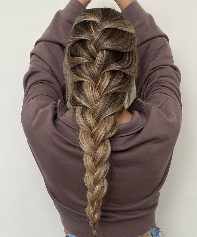 Brown Base With Blonde Highlights Dutch Braid Brown Base With Blonde Highlights Dutch Braid — Classy Braiding Hair