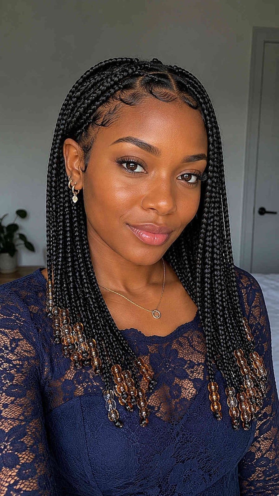 Black Box Braids With Beaded Ends Black Box Braids With Beaded Ends — Classy Braiding Hair