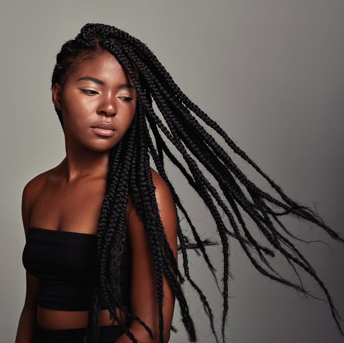 Long Flowing Black Knotless Braids Long Flowing Black Knotless Braids — Classy Braiding Hair